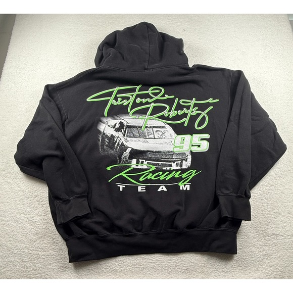 John Galt Tristan Roberts Racing Team Hoodie Mens One Size Black Fleece Lined - Picture 1 of 7